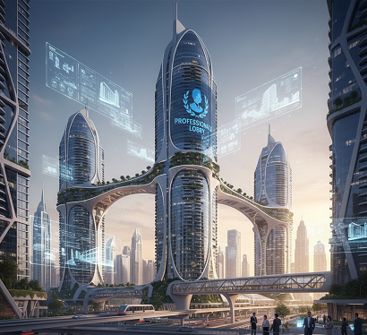 مشروع عقاري حديث في دبي مع تصور بالذكاء الاصطناعي