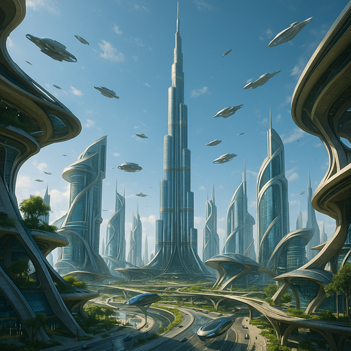Futuristic Dubai Skyline 3025