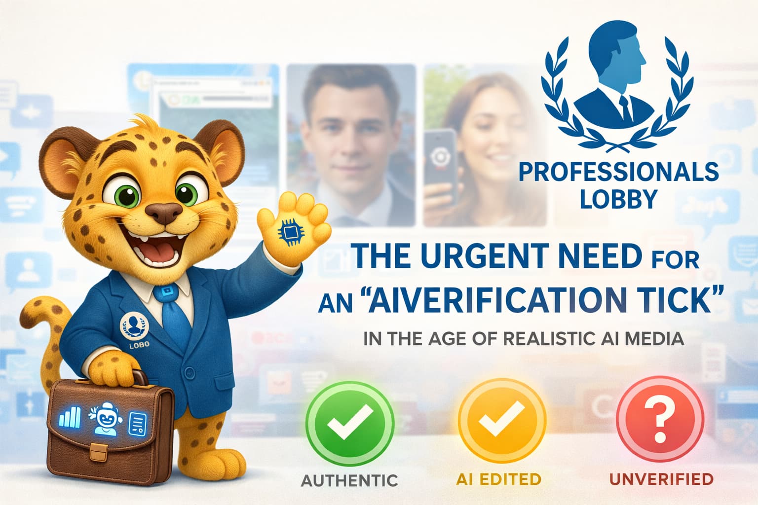 AI Verification Tick concept visualization