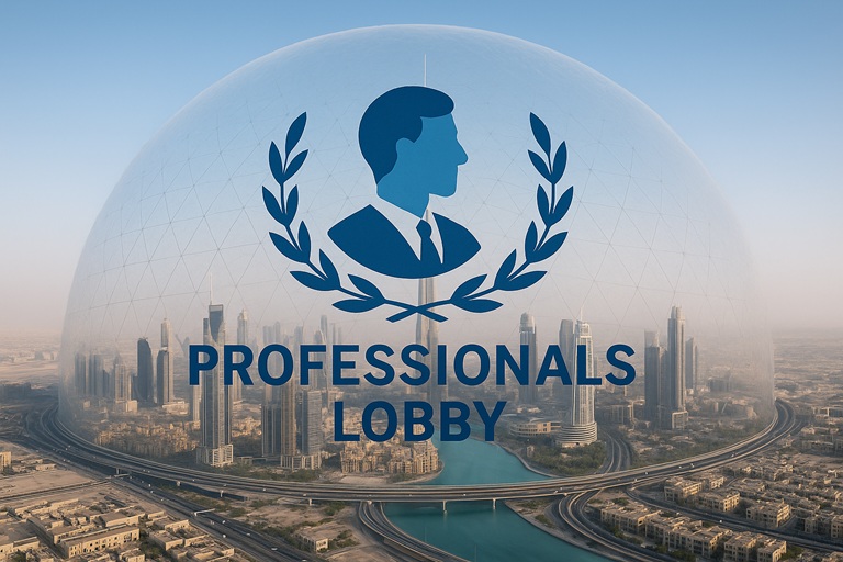 Transparent dome covering Dubai city